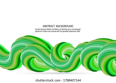 
Resumen de fondo de olas onduladas y verdes. Ilustración vectorial de diseño de ondas de color líquido en movimiento