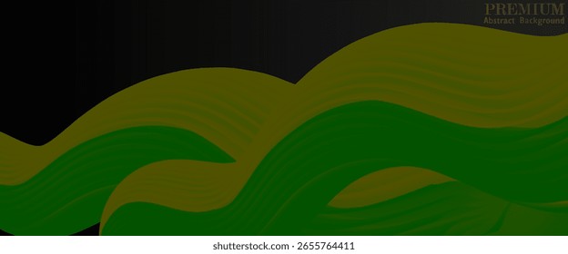 Abstract Wavy Green and Yellow Gradient Background Design with Ripple Effects. modern trendy design, bussines
