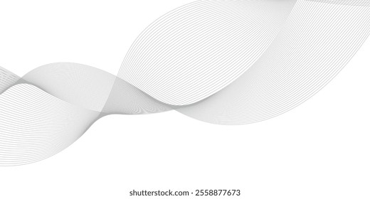 Abstract wavy grey blend technology liens background. Digital frequency track equalizer. Abstract frequency sound wave lines and twisted curve lines background. Banner design background.