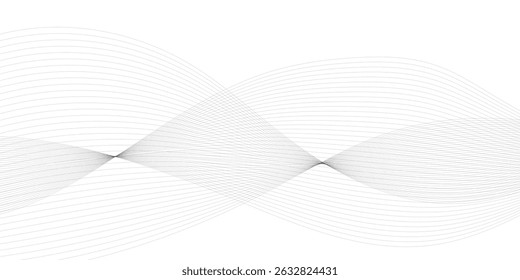 Abstract wavy grey flow halftone  stream element for design on transparent background isolated. frequency sound wave lines, technology, data science, business wave background. Vector illustration.	
 