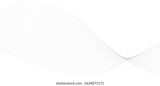 Abstract wavy grey stream element for design on transparent background isolated. frequency sound wave lines, technology, data science, business wave line background. Vector illustration.	