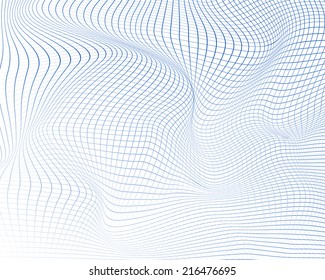 Abstract Wavy Grid Background. Vector Illustration.