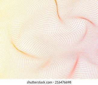 Abstract wavy grid background. Vector illustration.
