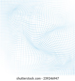 Abstract Wavy Grid Background. Vector Illustration.