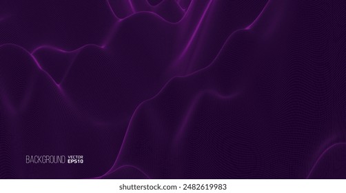 Abstract wavy grid. Futuristic mesh background. Vector illustration.