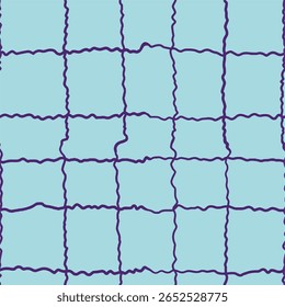 Abstract Wavy Grid Seamless Pattern ideal for background, decorative, and gift-wrapping themes.