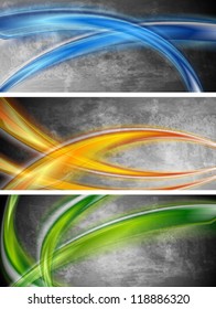 Abstract wavy grunge banners. Vector design eps 10