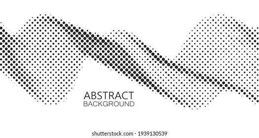 Abstract Wavy Halftone Dots Background.