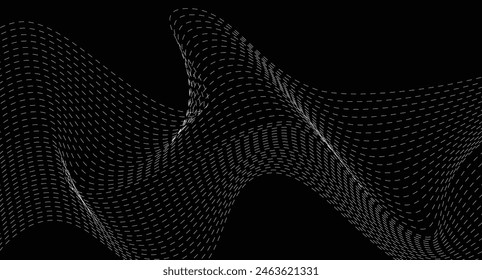 Abstract wavy halftone dots background
