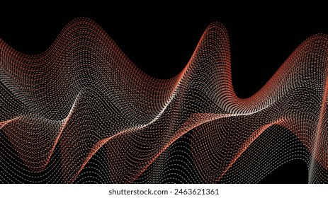 Abstract wavy halftone dots background