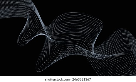 Abstract wavy halftone dots background