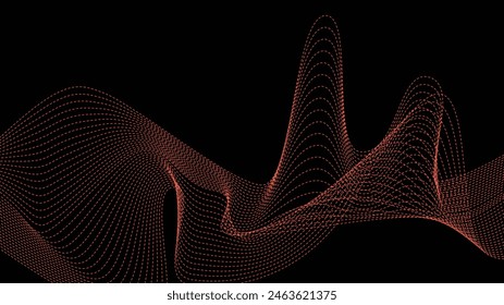 Abstract wavy halftone dots background