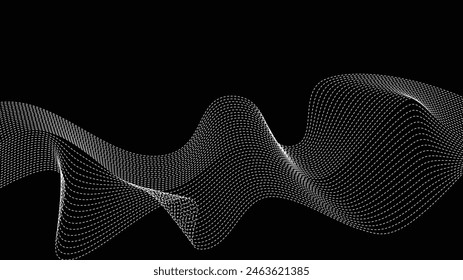 Abstract wavy halftone dots background