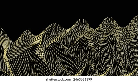 Abstract wavy halftone dots background