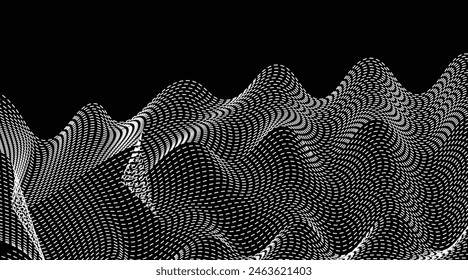 Abstract wavy halftone dots background
