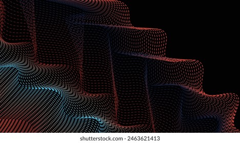 Abstract wavy halftone dots background