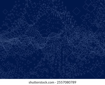 Abstract wavy halftone dots background. Vector illustration