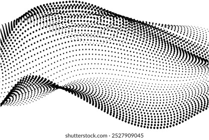 Abstractas Patrón de puntos fluidos de semitono ondulado para fondo degradado.
Líneas abstractas de Tecnología . Línea de onda de curva trenzada