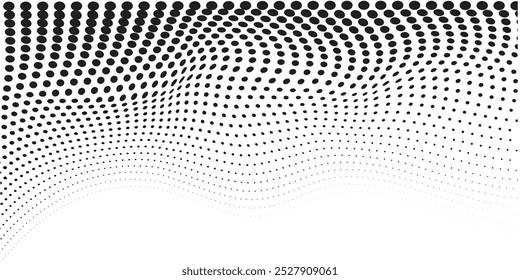 Abstractas Patrón de puntos fluidos de semitono ondulado para fondo degradado.
Líneas abstractas de Tecnología . Línea de onda de curva trenzada