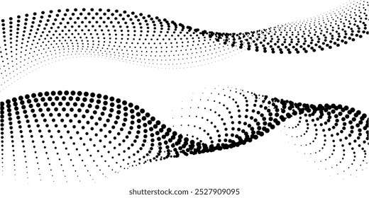 Abstract Wavy halftone flowing dots pattern for gradient background.
Technology abstract lines . Twisted curve wave line
