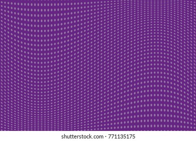 Abstract wavy halftone pattern. Comic background. Dotted backdrop with circles, dots, point small scale. Design element for web banners, posters, cards, wallpapers, sites. Purple, violet color 