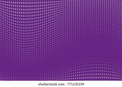 Abstract wavy halftone pattern. Comic background. Dotted backdrop with circles, dots, point small scale. Design element for web banners, posters, cards, wallpapers, sites. Purple, violet color 