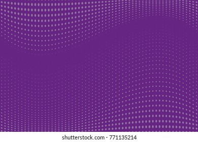 Abstract wavy halftone pattern. Comic background. Dotted backdrop with circles, dots, point small scale. Design element for web banners, posters, cards, wallpapers, sites. Purple, violet color