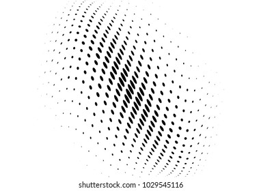 Abstract wavy halftone pattern. Futuristic panel. Grunge dotted backdrop with circles, dots, point. Design element for web banners, posters, cards, wallpapers, sites. Black and white color