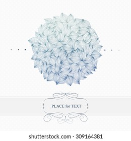 Abstract wavy hand-drawn object. Circle background. Template for design and decoration.