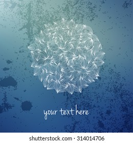 Abstract wavy hand-drawn object. Circle background. Template for design and decoration.