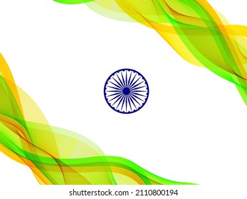 Abstract wavy indian flag background design 
