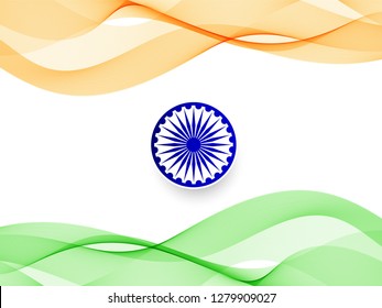 Abstract wavy Indian flag design background