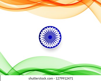 Abstract wavy Indian flag design background vector