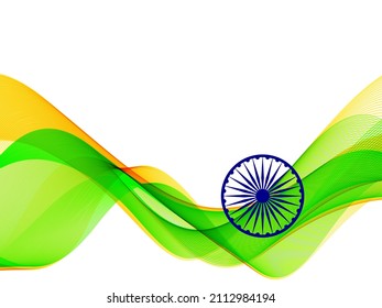 Abstract wavy indian flag design pattern background
