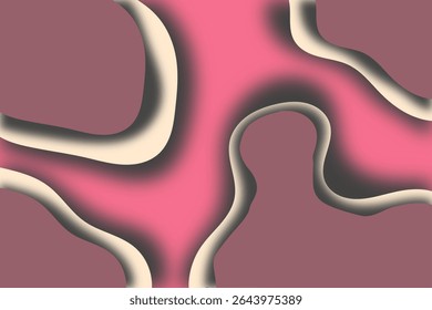 Abstract wavy layered paper cut design with organic flow and pink tones.