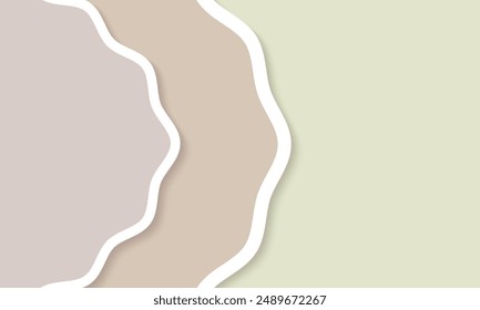 abstract Wavy Layers background on green. 3d paper color banner template. Abstract Paper Cutout Design. horizontal banner template. Vector design layout for business presentations, flyers and poster 
