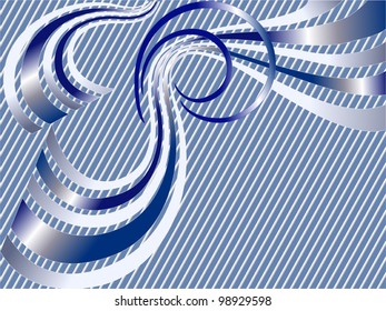 Abstract wavy light curves on a striped background