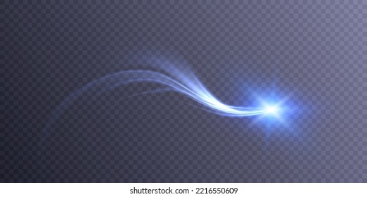 Efecto abstracto de la luz ondulada. Movimiento luminoso de la línea de luz. Vector PNG de onda de guiñada.