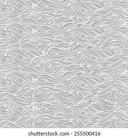 Abstract Wavy Light Grey and White Seamless Texture 