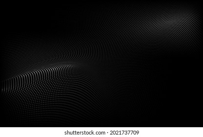 Abstract wavy light lines, and particle futuristic technology banner background. Vector illustration
