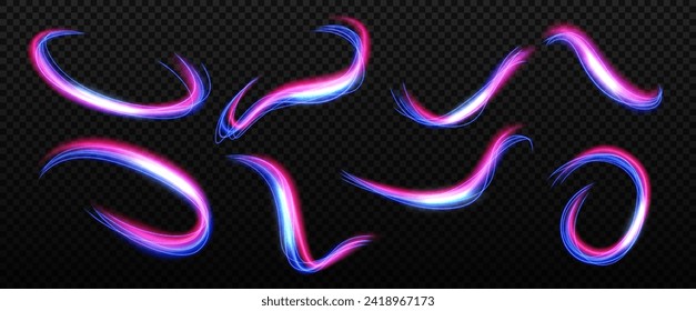 Abstract Wavy Light Sets with A Transparent Pattern, Isolated and Easy to Edit, Vector Illustration