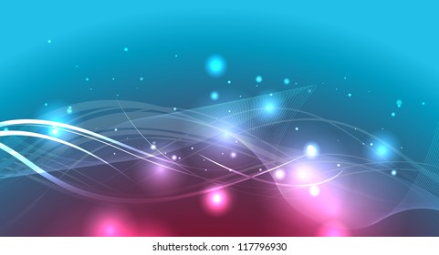 Abstract Wavy Lights Background