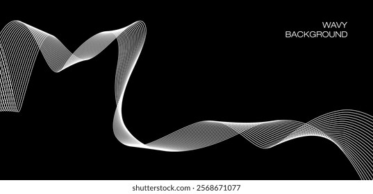 Abstract wavy line art background. Vector illustration for website, banner, flyer, poster