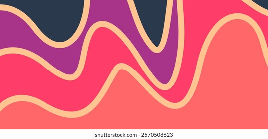 Abstract wavy line art colorful background. Vector illustration good for website, wallpaper, banner, flyer