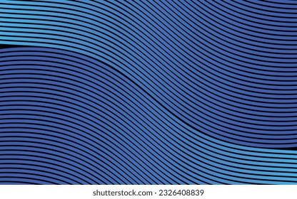 Abstract wavy line art trendy background, Futuristic concept blue line art background vector art illustration vector art 