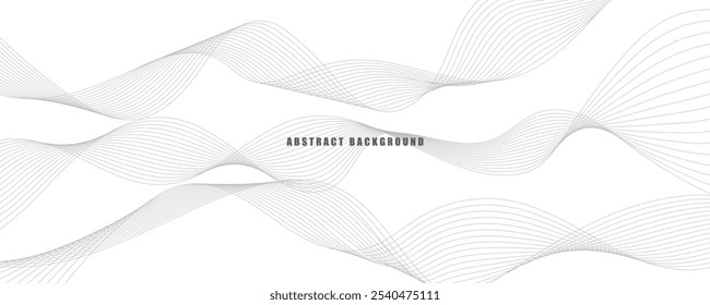 Abstract wavy line art vector background.
