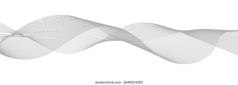 Abstract wavy line background, dynamic sound wave, wavy pattern. Dynamic sound wave. Wave Swirl, frequency sound wave, twisted curve lines with blend effect. Vector illustration