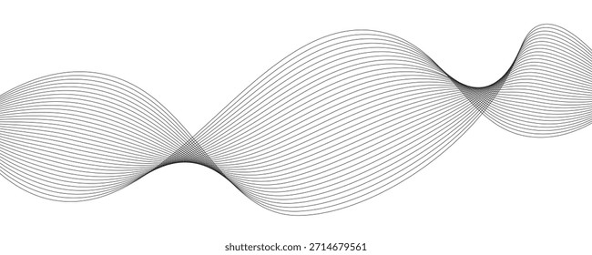 Abstract wavy line background, dynamic sound wave, wavy pattern. Dynamic sound wave. Wave Swirl, frequency sound wave, twisted curve lines with blend effect. Vector illustration