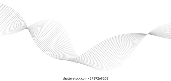 Abstract Wavy Line Background Minimal Gray Flow Design