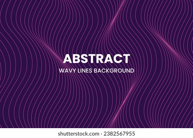 Abstrakter Wavy Line Hintergrund mit violetten und schwarzen Farben. Geeignet für Tapete, Hintergrund, Vorlage oder Hintergrund	
